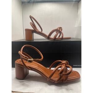 Loeffler Randall Mikel Timber Bow Mid-Heel Sandals Size 7B